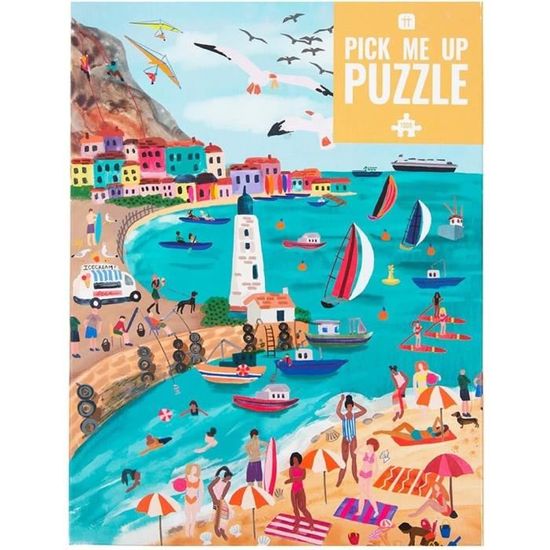 Lot De 2 Anciens Puzzles Pour Enfants - Thèmes : à La Mer & Enfant Avec Chien - Occasion état Correct
