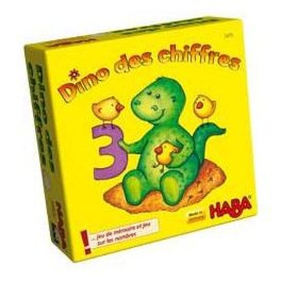 Jeu de mémoire et jeu sur les nombres - HABA - Dino des chiffres - Multicolore - 3 ans - Jaune