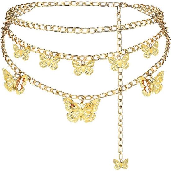 Ceinture Femme Style Punk/steampunk - Simili Cuir Et Chaîne Métal - Taille Unique - Neuf Avec étiquettes