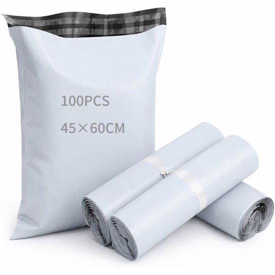 Pochettes Postales Plastique Gris - Lot De 200, Fermeture Autocollante, 43.2x55.9 Cm - 3