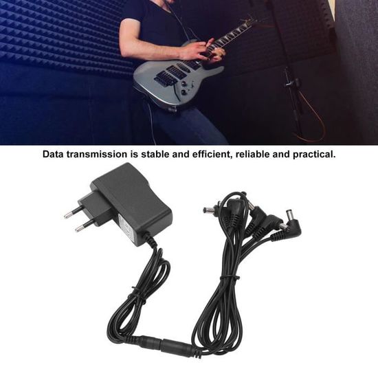 Câble Daisy Chain GELRHONR 1 Vers 3 - Alimentation 9V 2A Pour Pédales De Guitare, Connecteurs Angle Droit
