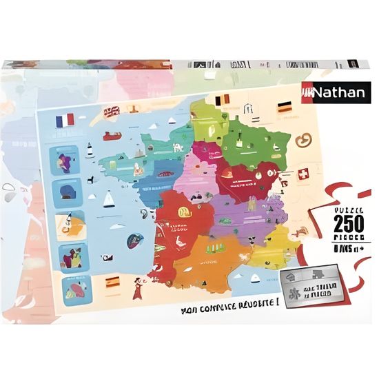 Puzzle 250 pièces Carte de France - Ravensburger - Voyage et cartes - Mixte - 8 ans et plus
