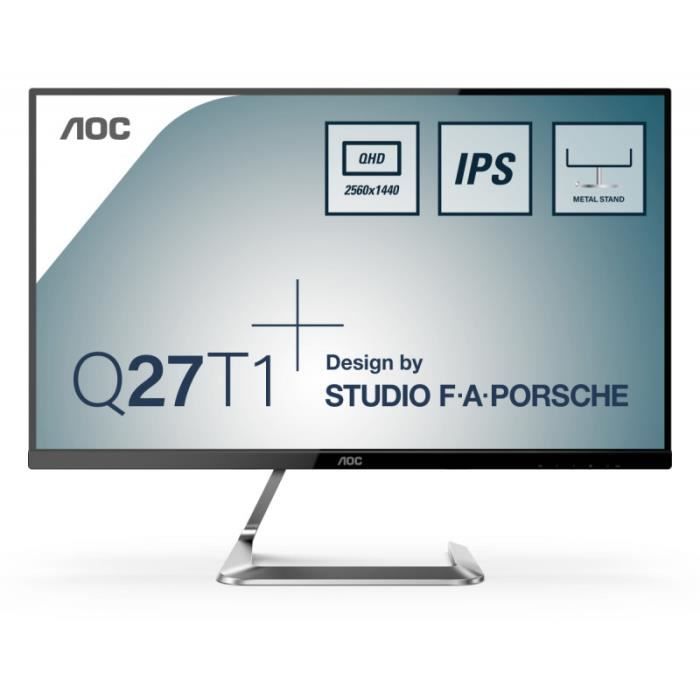 aoc q27t1 69cm 27in ips 2560x1440 1300:1 350 cd/qm16:9 noir noir Noir