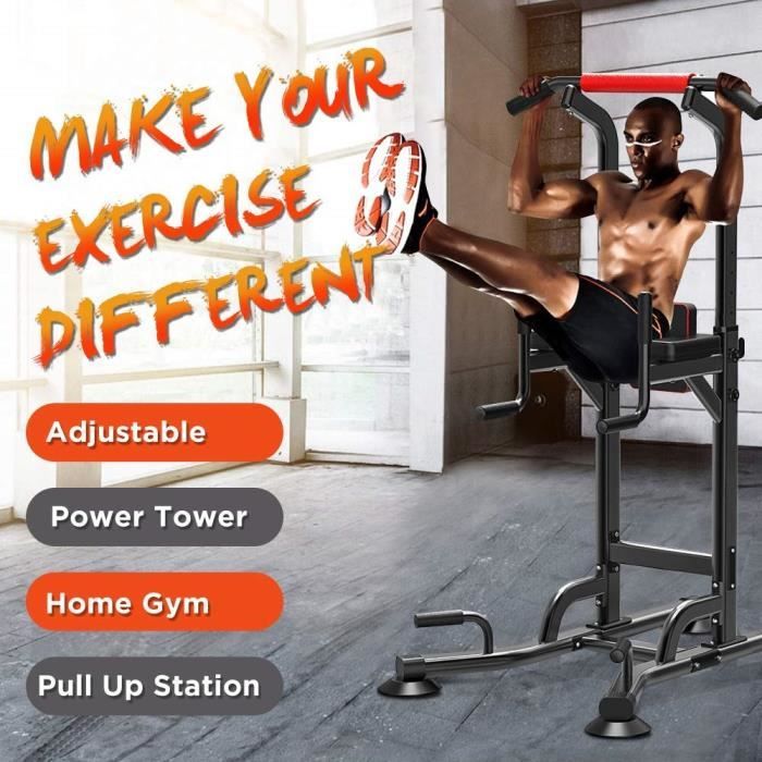 Femor Power Tower/Banc de Musculation, Barre de Tractions, Barre de Pullup, Réglables en Hauteur, Salle de Fitness à Domicile