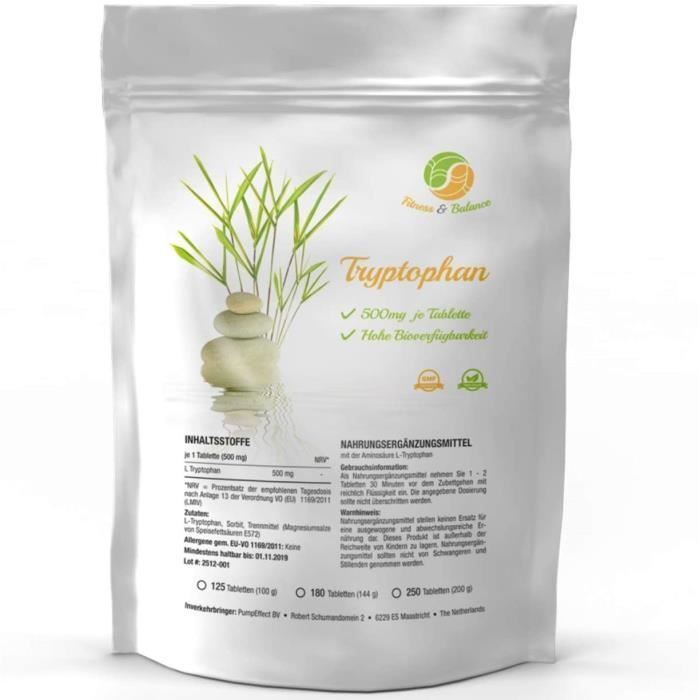 Multi-vitamines et minéraux TRYPTOPHAN 180 comprimés végétaliens un supplément naturel de 500 mg - pour les troubles du 509286