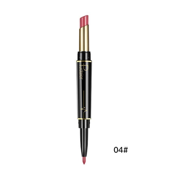 【ROUGE À LÈVRES】Crayon de bâton de crayon à lèvres imperméable à double extrémité durable Lipliner 16 couleurs_GT27913