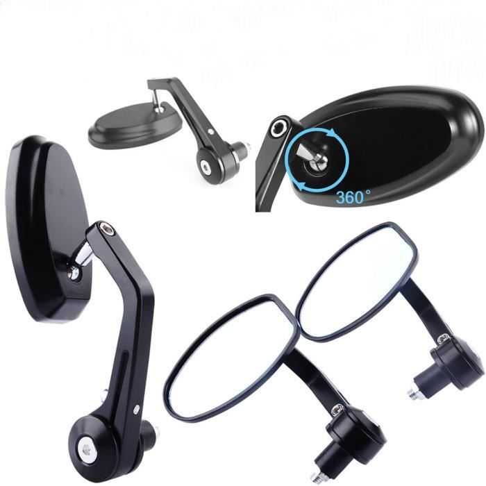 vélo de course Rétroviseur de Vélo 2 Pièces 360°Miroir Vélo Guidon Ajustable Rotatif Réglable pour guidon de 22 à 32 mm vélo de montagne vélo électrique mobylette