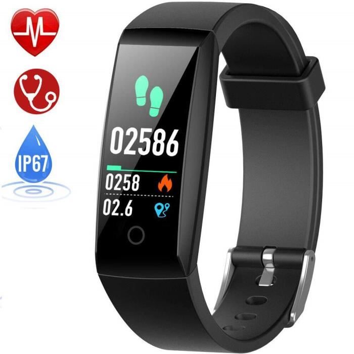 Montre Connectée,W8 Fitness tracker moniteur de fréquence cardiaque Smart Bracelet étanche Ipx7 suivi d'activité Smart Watch