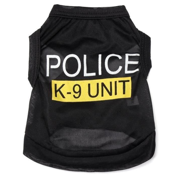 Vêtement Pour Chien Veste T-shirt Cloth Police Xs