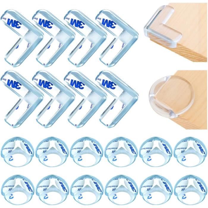 Protection Coin de Table, 20pcs protecteurs de coin transparent,Protections d'Angles, Anti-Chocs Protege de Coins pour Tables.