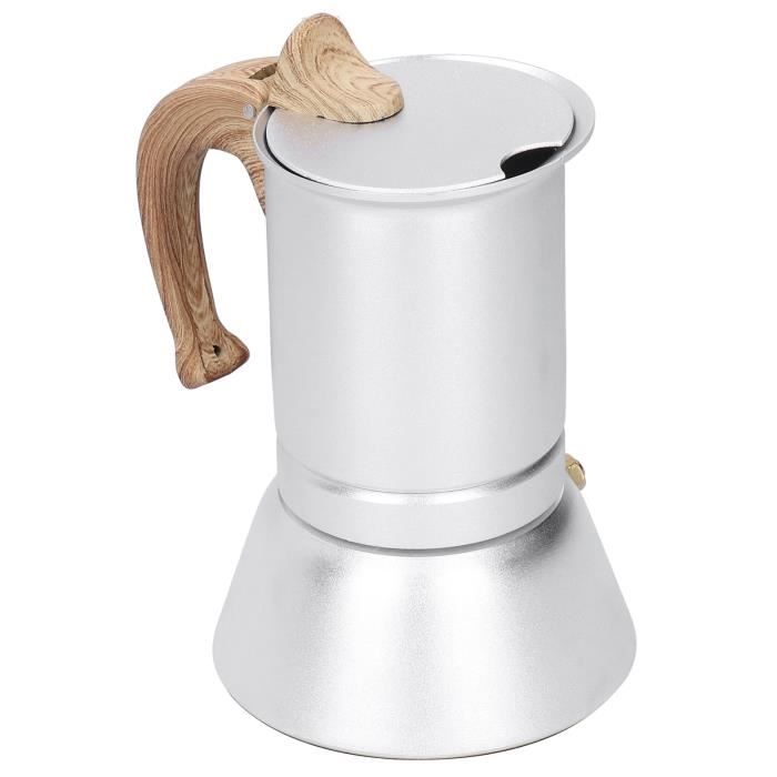 Pot Moka, avec poignée en bois, cuisinière à expresso résistant aux hautes températures, pour cuisinière à induction