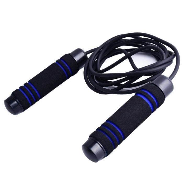 Corde à Sauter Corde de Vitesse Longueur 3m réglable pour la Remise en Forme, la Perte de Poids, Crossfit - Bleu