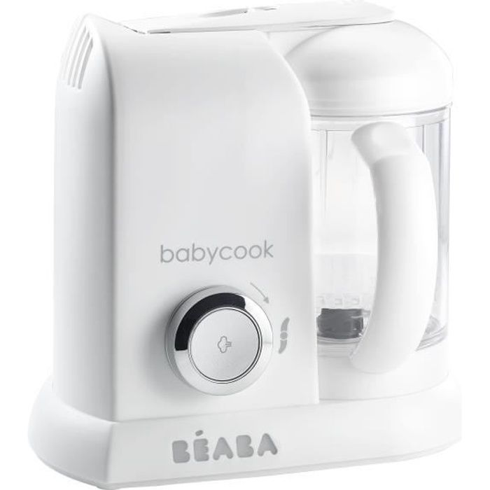 BEABA, Babycook Solo, Robot bébé 4 en 1, Cuiseur, Mixeur - Blanc