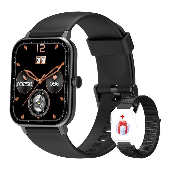 Montre connectée Multi-sports Santé Blackview Smartwatch Homme Bluetooth Etanche pour Iphone Samsung Sony Huawei Xiaomi Android Noir
