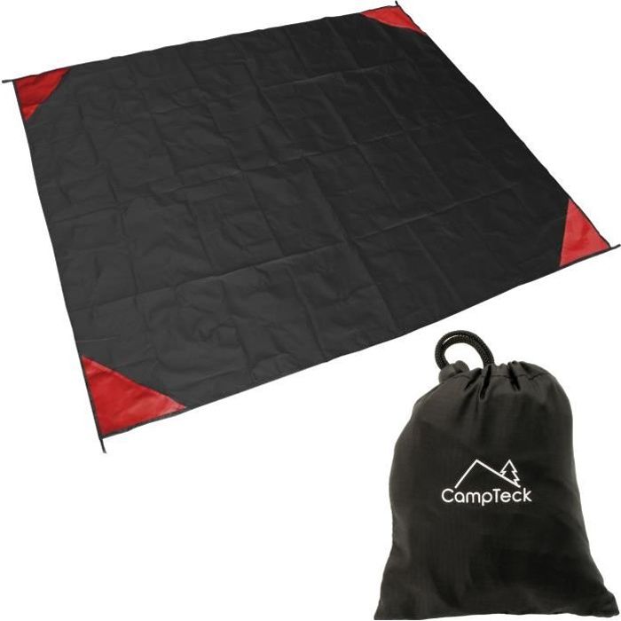 CampTeck Couverture de Poche Tapis de Plage Pliable pique-nique Camping Extérieure Voyage - Noir (140 x 170cm)