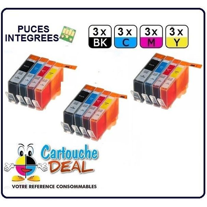 x12 HP364 XL : HP Photosmart 5510 5515 5520 5522 5524 5525 6510 6520 6525 7510 7520 Cartouche générique compatible