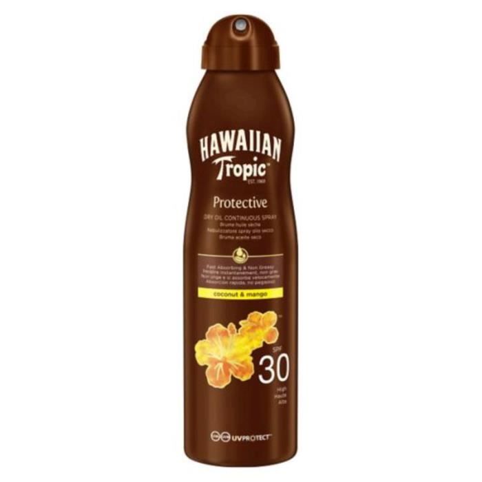 HAWAIIAN TROPIC Brumisateur d'huile solaire sèche - SPF 30 - 180ml