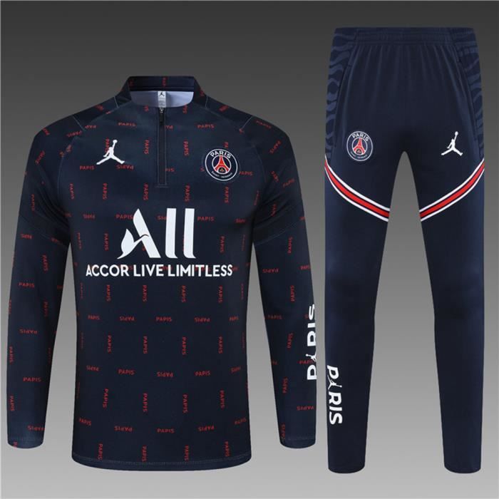 Maillot Foot NIKE PSG x Jordan 2021 2022 Survêtements Foot Homme Enfants Nouveau - Bleu