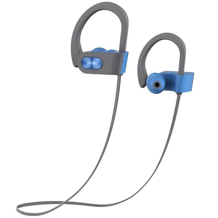 Écouteurs sans fil Bluetooth, écouteurs de sport, écouteurs intra-auriculaires étanches IPX7, écouteurs de course à pied et de cycli