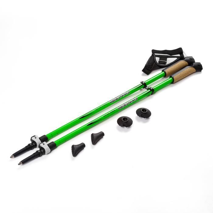 Bâtons de Marche Pliable, Bâtons de Randonnée Téléscopique en Aluminium Ultra Léger pour Trekking Voyage Sport en Plein Air