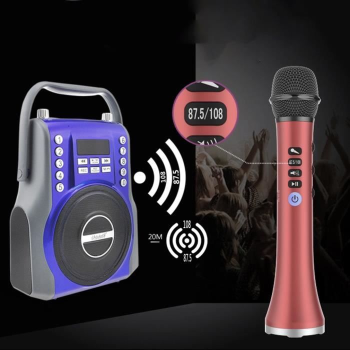 Microphone sans Fil Bluetooth Karaoké Cadeau Rose