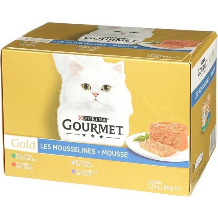 GOURMET Gold Les Mousselines à la viande - Pour chat adulte - 24x85 g