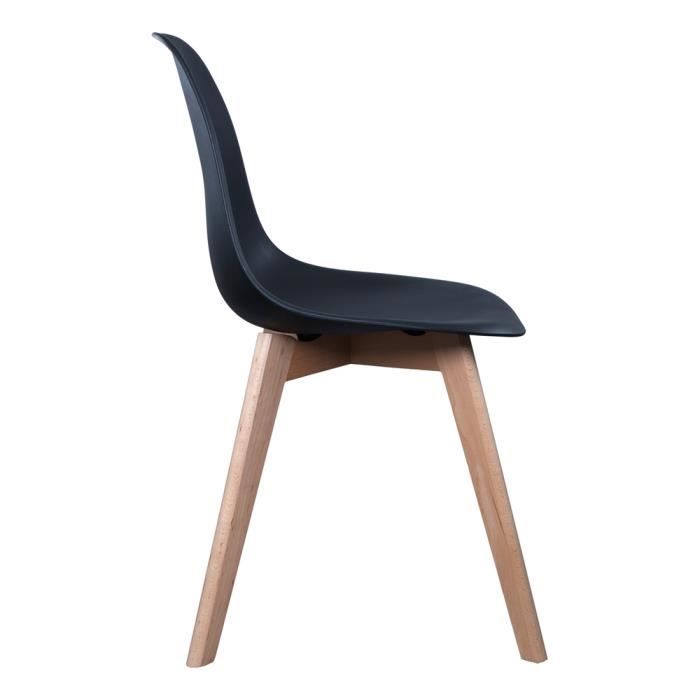 Chaise scandinave coque polypropylène Noir