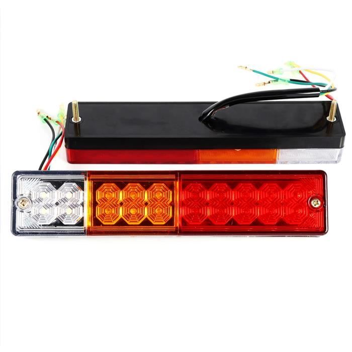 TMISHION Feu Arrière de Camion 2 pièces Feux Arrière à LED Indicateur de Camion Remorque Caravane 12V