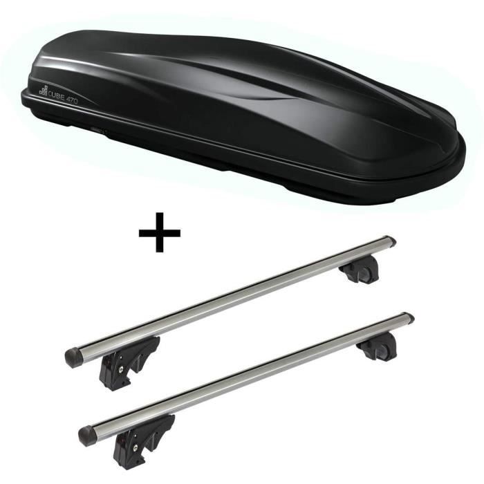 Coffre de Toit / Coffre à Bagages CUBE470 + Galerie Galerie pour Véhicules VDPLION1 Compatible Avec Dacia Duster III (5 Portes)...