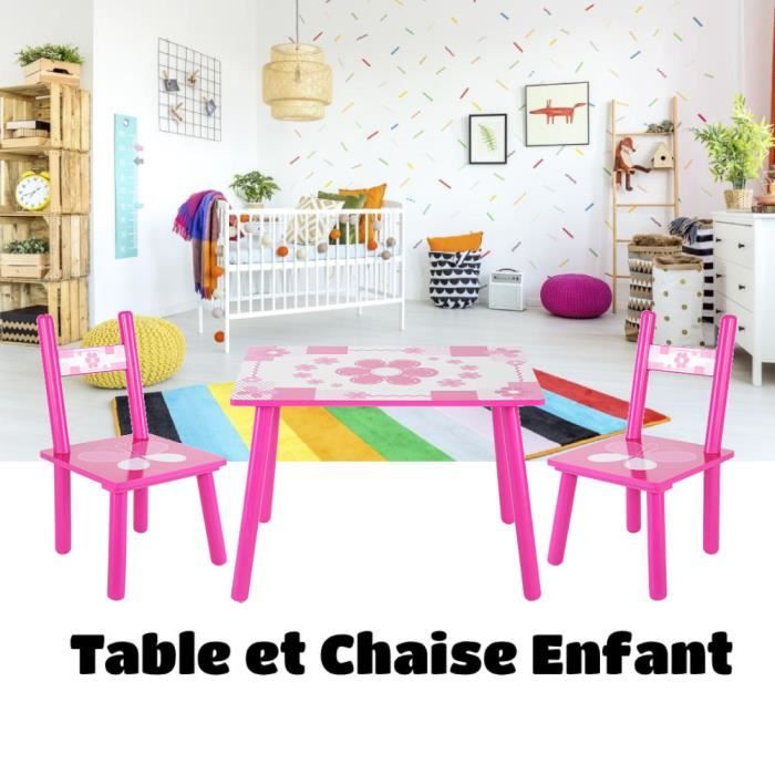 ZJCHAO - Ensemble de Table et 2 chaises en Bois pour Enfants violet - 1759