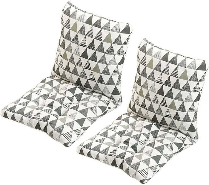 Coussin De Chaise Avec Dossier, Carrée Confortable Respirant Assise Coussins, Lavable Jardin