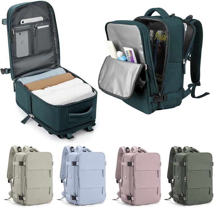 Sac à Dos Cabine Ryanair 40x20x25 Cm – Nylon Imperméable – 20 Litres – Poches Multiples – Pour Voyage Léger