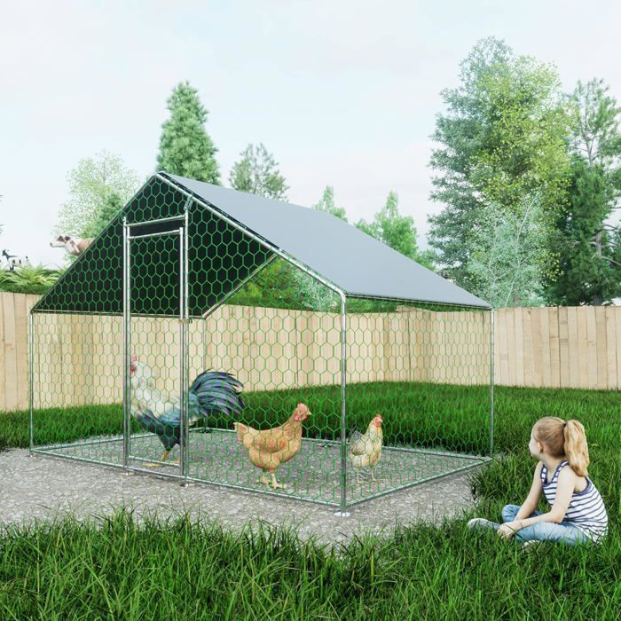 Comparer les prix de Thanaddo Poulailler Extérieur Enclos pour Petits Animaux pour Poules Canard Lapin 3 x 2 m