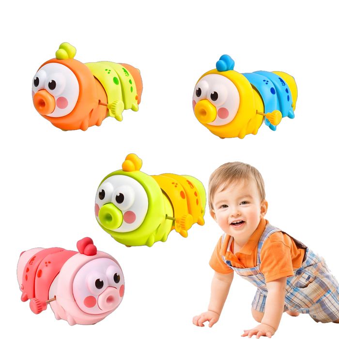 Jouet Bebe 1 an Cadeau Bébé 4 Pack Wind Up Tummy Time Toys Jouets Qui Marche Jeux pour Enfant Garçon Filles 6~12 Mois