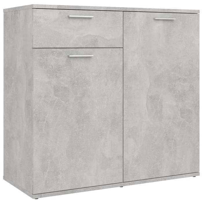 (29063)Buffet de Cuisine/CouloirModerne Buffet gris béton 80x36x75 cm bois dingénierie FR