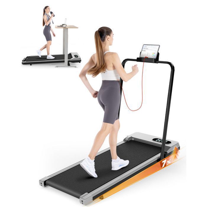 Tapis De Marche/course Pliable – 3.0 CV, Vitesse 1-6 Km/h, Inclinaison 6%, Bluetooth – Pour Bureau Et Maison