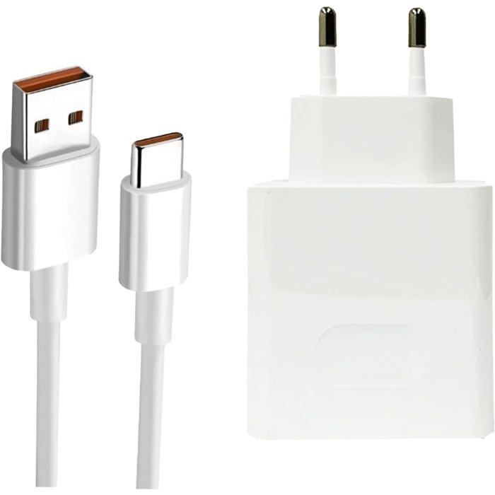 Chargeur Rapide 66W Pour Honor Et Huawei : Compatible Magic 7 Lite, Honor 200, P50, Mate60 Et Plus - SuperCharge Avec Câble USB-C 6A 2m - 12