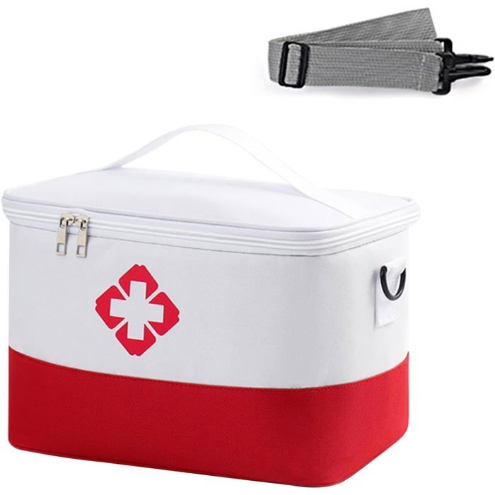 Fonyiunce Trousse De Secours Vide – Sac à Médicaments Portable, Bandoulière 115 Cm, Oxford Bleu, 26x20x18 Cm
