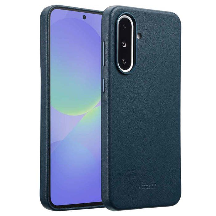 Coque adapté à Samsung Galaxy A36/Samsung Galaxy A56 (5G) - Accezz Coque arrière en cuir avec MagSafe - Nightfall Blue