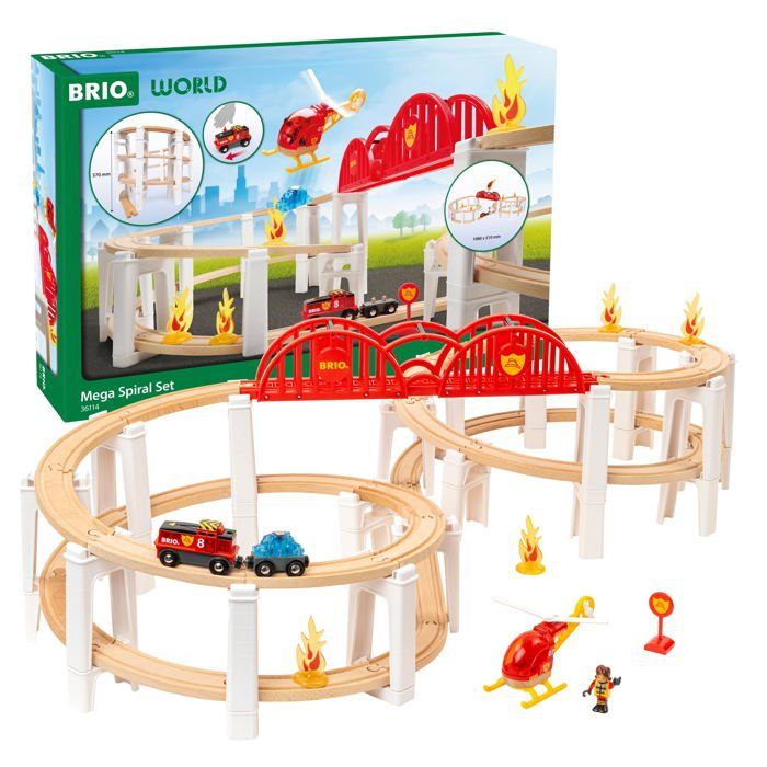 Ensemble de spirales pour chemin de fer - BRIO - 63 pièces - À partir de 3 ans - Plastique et bois - Modulaire