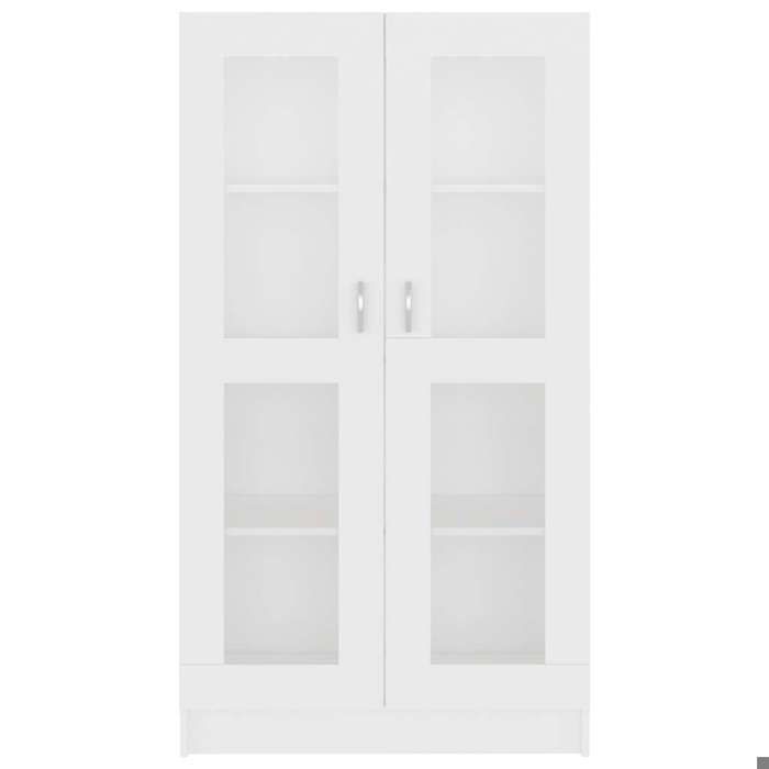 Bibliothèque SOLOMOON CHIC Armoire à vitrine - Meuble de salon - Blanc 825x305x150 cm Bois dingénierie BB185