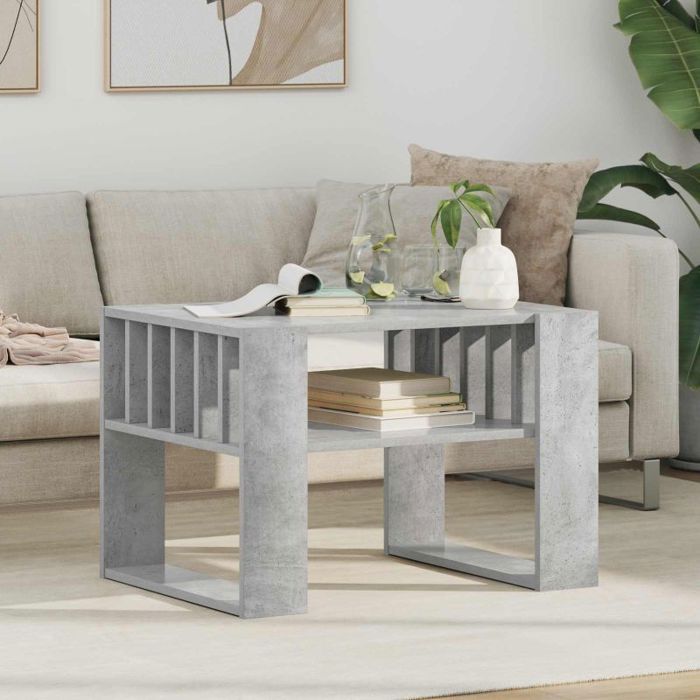 VIDAXL Table basse rectangulaire gris béton 66 x 495 x 45 cm en bois dingénierie