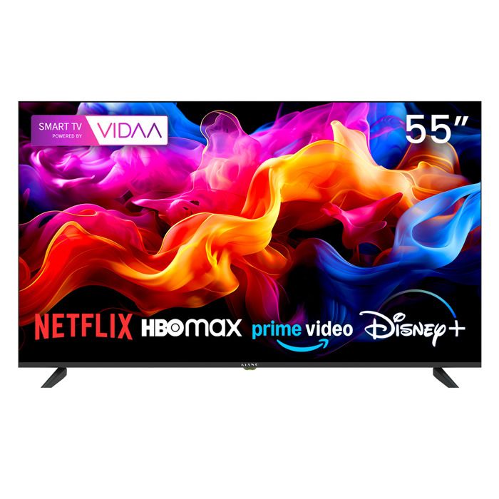 Téléviseur Kiano 139 cm (55) TV Smart 55 4K 3840 x 2160px VIDAA WiFi Miracast Enregistreur PVR Tuner DVB T2 S2 DLED