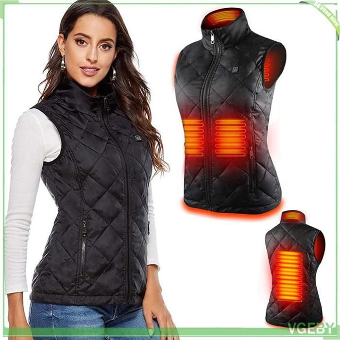 Fafeicy gilet chauffant dhiver Gilet Chauffant pour Femme Gilet Chauffant Électrique 3 Vitesses Contrôle de la sport glace