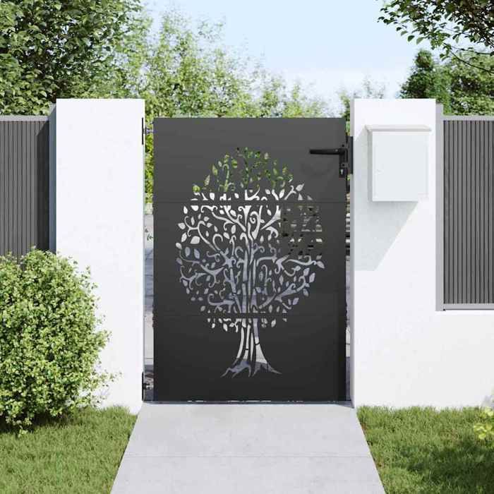 Noir Portillon balcon - ZENCORE® Porte de Jardin - Noir 85x150cm Acier peint par poudre Top465315181