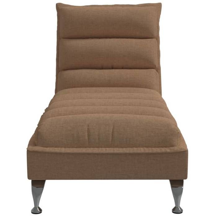 Fauteuil Relax - Brun - Fauteuil long - 1 Place - avec coussin -s marron tissu 133.5x56x74 cm F1248