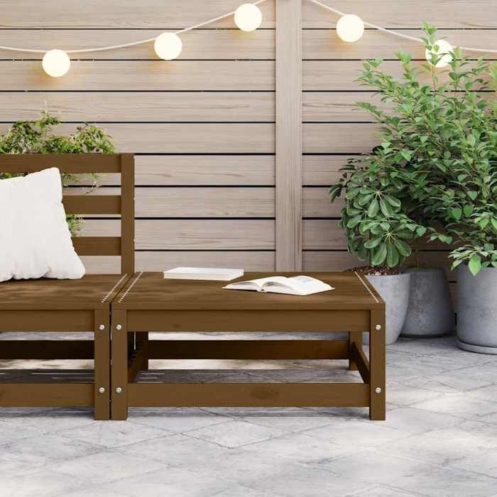 Promotion mars * Mini Table dextérieur(1 PC)- YUNYAN - Repose-pied de jardin - MEUBLE JARDIN - 70x70x30cm marron miel bois de pin