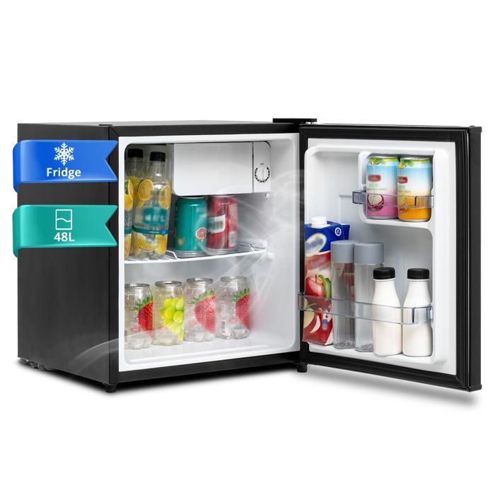 Petit réfrigérateur - 48L - Réfrigérateur double porte - Smeta - Vivre seul - Silencieux et économe en énergie-Noir