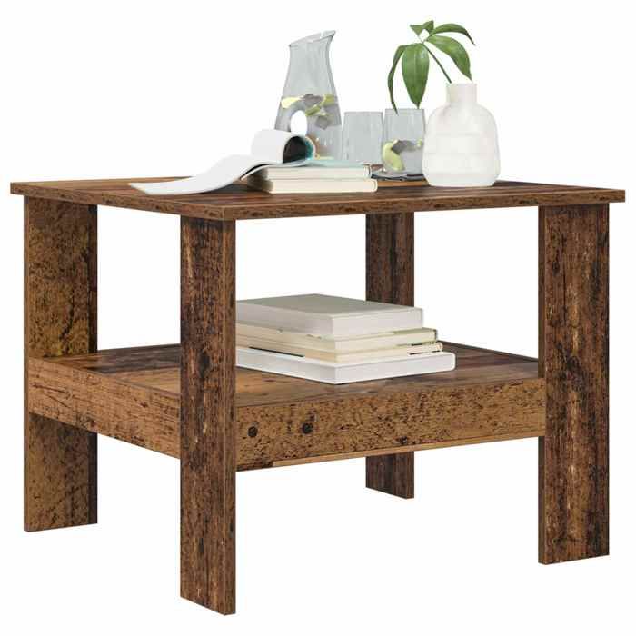 Petite Table - Marron - Table basse/du Thé - Bois ancien 57x55x45 cm Bois dingénierie T6292