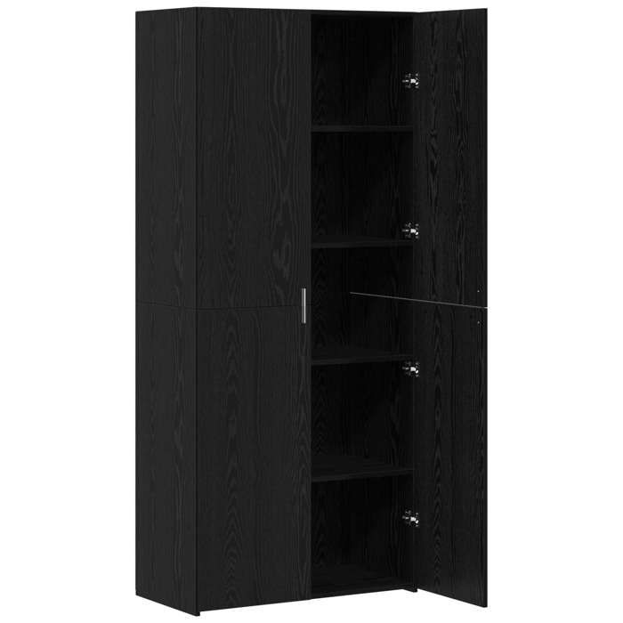 Noir Lot de 2 Haut Armoire Contemporain - Highboard/Commode haute/Vaisselier - Chêne noir 80x42x185cm LH45533197